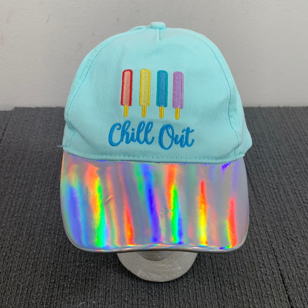 Chill Out Baseball Hat Womens OS Mist Mint Iridescent Brim Strapback Cap